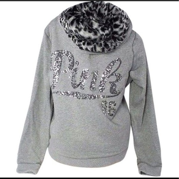 PINK Victoria's Secret Jackets & Blazers - Pink Faux Fur Bling Jacket~~Like New